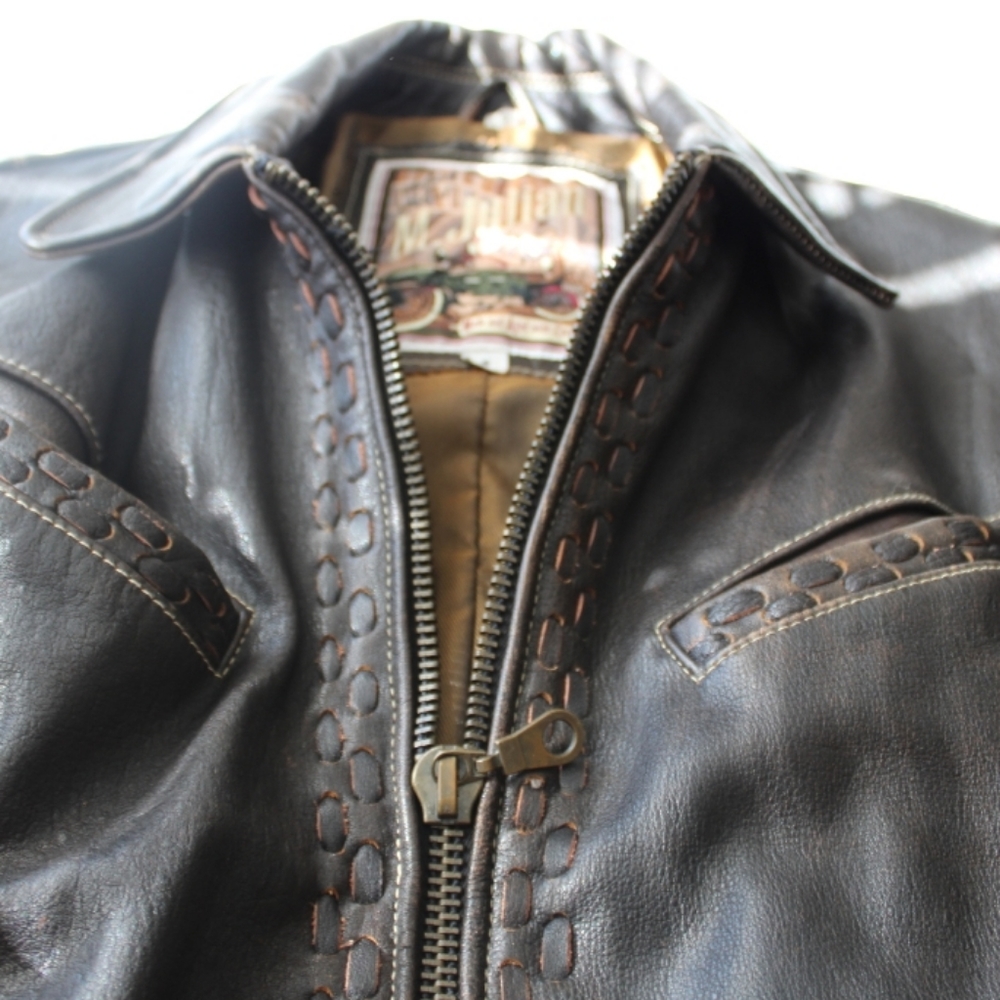 Mens Small Leather Jacket - Picture 3 of 4